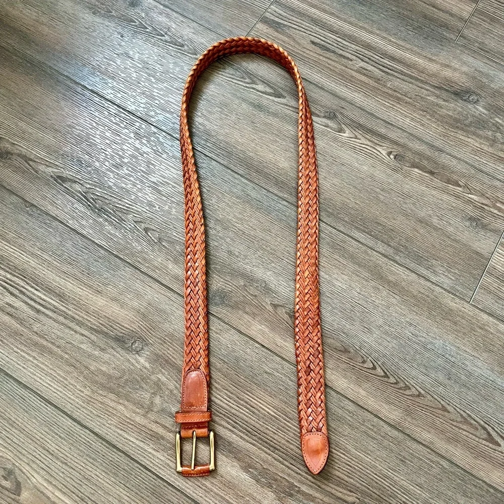 Braided Leather Belt in Brown 46 Inches long